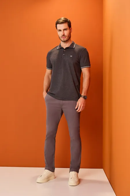 Calça Sarja Masculina Alfaiataria Rio com Bolso Faca Puramania